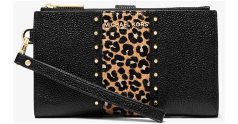 michael kors leopard phone wallet|Michael Kors smartphone wallet.